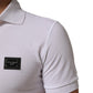 White Collared Short Sleeves Polo Men T-shirt