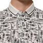 White Musical Print Collared Polo T-shirt