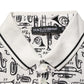 White Musical Print Collared Polo T-shirt