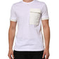White Cotton Pocket Short Sleeves Men T-shirt