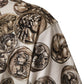 White Coin Print Cotton Crew Neck Men T-shirt
