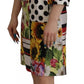 Multicolor Pachwork Charmeuse Floral Shift Dress