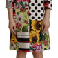 Multicolor Pachwork Charmeuse Floral Shift Dress