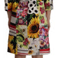 Multicolor Pachwork Charmeuse Floral Shift Dress