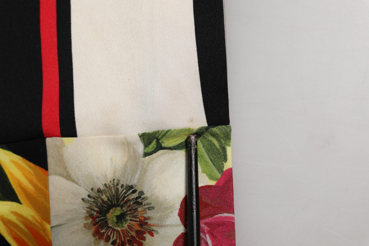 Multicolor Pachwork Charmeuse Floral Shift Dress