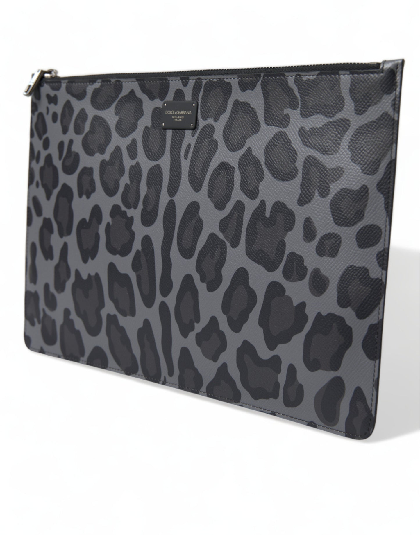 Multicolor Leopard Jacquard Logo Plaque Document Briefcase Bag