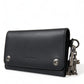 Black Leather Logo Embossed Mini Bifold Wallet Borse Bag