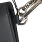 Black Leather Logo Embossed Mini Bifold Wallet Borse Bag
