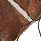Brown Leather Fur Inner Lining Neck Strap WinterFleece Handwarmer