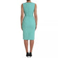 Green Viscose Sleeveless Sheath Midi Dress