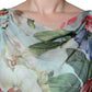 Blue Floral Print Tiered Long Maxi Dress