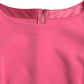 Pink Polyester Long Sleeves Sheath Midi Dress