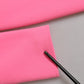 Pink Polyester Long Sleeves Sheath Midi Dress