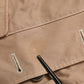 Beige Cotton Button Up Fitted Cropped Jacket