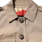 Beige Cotton Button Up Fitted Cropped Jacket
