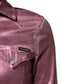 Pink Cotton Stretch Collared Cropped Jacket