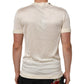 Off White Silk Crew Neck Short Sleeve T-shirt