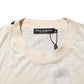 Off White Silk Crew Neck Short Sleeve T-shirt