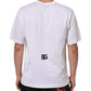 White Logo Print Cotton Crew Neck Men T-shirt