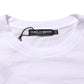 White Logo Print Cotton Crew Neck Men T-shirt