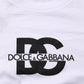 White Logo Print Cotton Crew Neck Men T-shirt