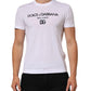 White Logo Print Cotton Men Crew Neck T-shirt