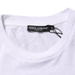 White Logo Print Cotton Men Crew Neck T-shirt
