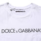 White Logo Print Cotton Crew Neck T-shirt