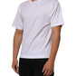 White Angel Print Cotton Men Crew Neck T-shirt