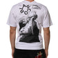 White Angel Print Cotton Men Crew Neck T-shirt