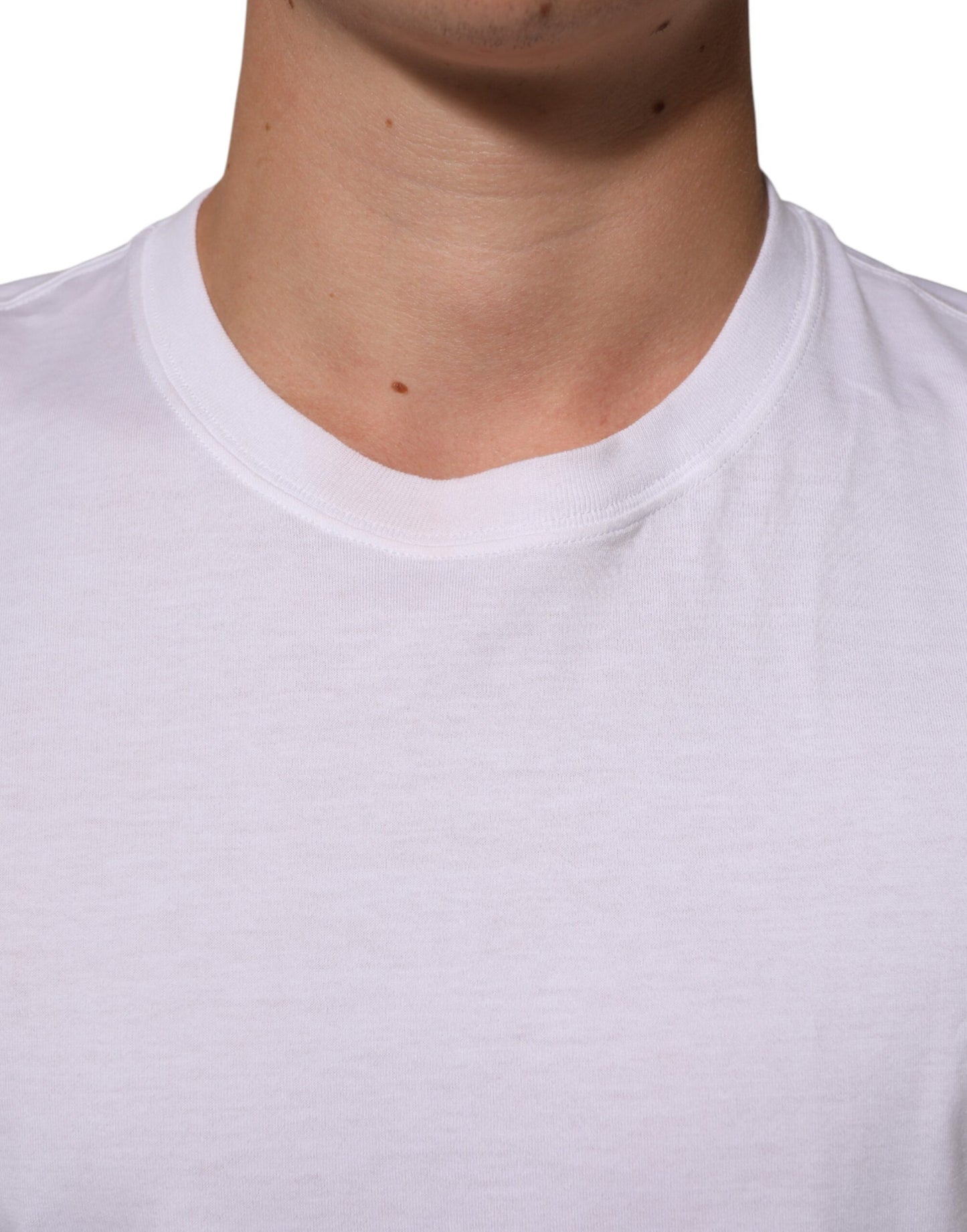 White Angel Print Cotton Men Crew Neck T-shirt