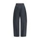 Trousers with elastic waistband and contrasting jacquard logo