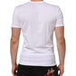 White Cotton V-Neck Short Sleeves T-shirt