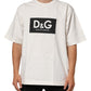 White Logo Print Cotton Crew Neck Men T-shirt