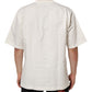 White Logo Print Cotton Crew Neck Men T-shirt