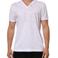 White Distressed Cotton V Neck Men T-shirt