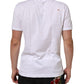 White Distressed Cotton V Neck Men T-shirt