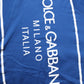 Blue Logo Print Cotton Crew Neck Men T-shirt