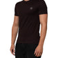 Brown Logo Plaque Cotton Crew Neck T-shirt