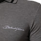 Gray Logo Embroidery Collared Polo T-shirt