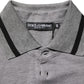 Gray Logo Embroidery Collared Polo T-shirt