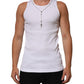 White Cotton Chain Necklace Tank Top T-shirt