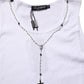 White Cotton Chain Necklace Tank Top T-shirt