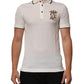 White Logo Embroidery Cotton Polo T-shirt