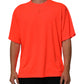 Neon Orange Polyester Men Crew Neck T-shirt