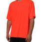 Neon Orange Polyester Men Crew Neck T-shirt