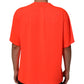 Neon Orange Polyester Men Crew Neck T-shirt