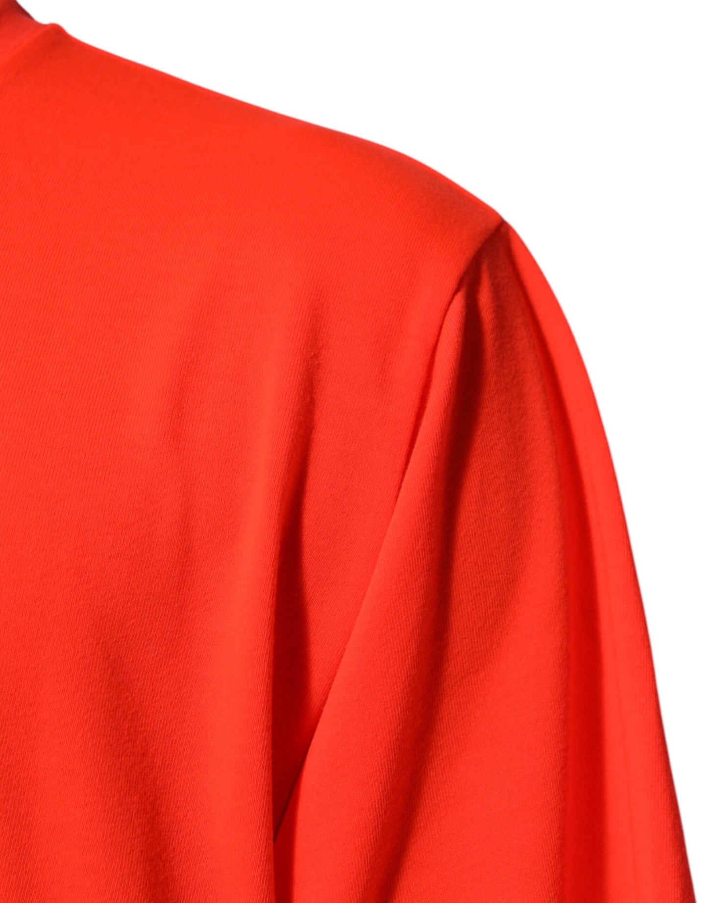 Neon Orange Polyester Men Crew Neck T-shirt