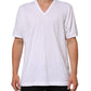 White Cotton V-Neck Short Sleeves T-shirt