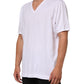 White Cotton V-Neck Short Sleeves T-shirt